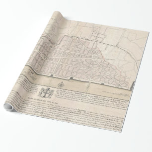 Papel De Regalo Mapa del vintage de Londres Inglaterra (1744)