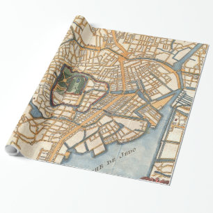 Papel De Regalo Mapa del vintage de Tokio Japón (1752)