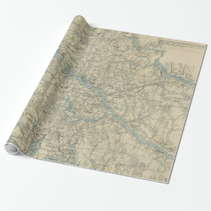 Papel De Regalo Mapa del vintage del área de Richmond Virginia