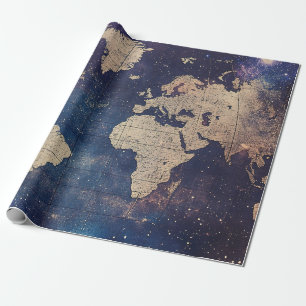 Papel De Regalo Mapa estelar celestial púrpura del Viejo Mundo