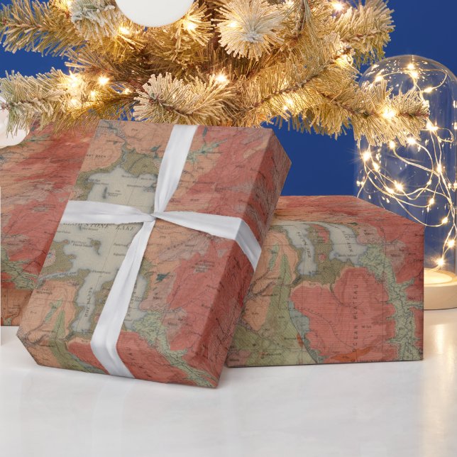 Papel De Regalo Mapa geológico antiguo de Yellowstone (1904)  (Vacaciones)