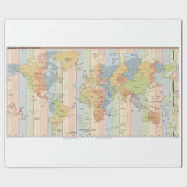 Papel De Regalo Mapa global de zonas horarias