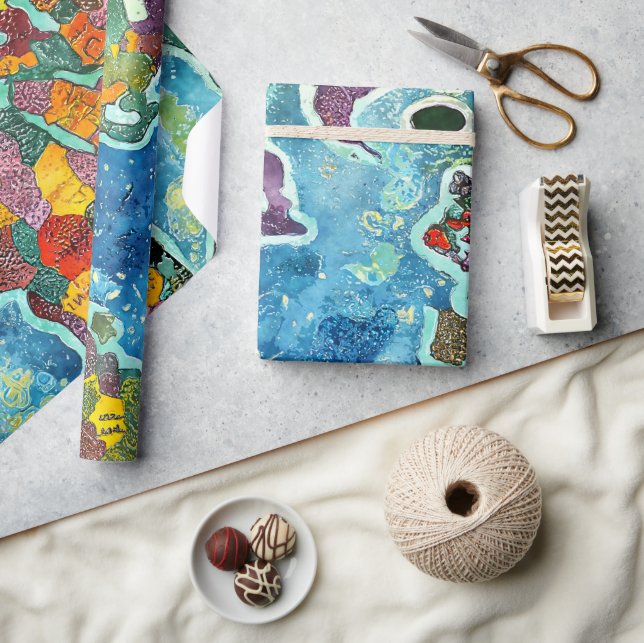 Papel De Regalo Mapa Mundial  (Artesanía)