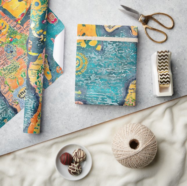 Papel De Regalo Mapa Mundial  (Artesanía)