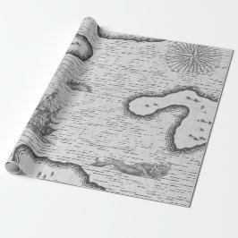 Papel De Regalo Mapa Náutico Antiguo