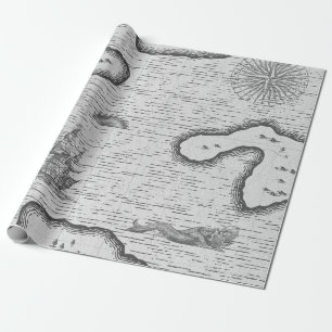 Papel De Regalo Mapa Náutico Antiguo