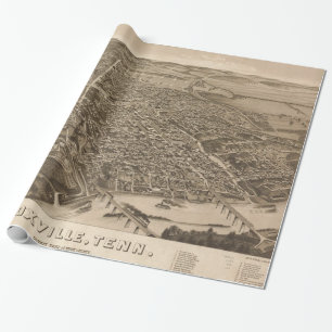 Papel De Regalo Mapa pictórico vintage de Knoxville (1886)