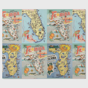 Papel De Regalo Mapa turístico de la Florida antigua