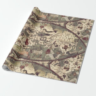 Papel De Regalo Mapa viejo medieval