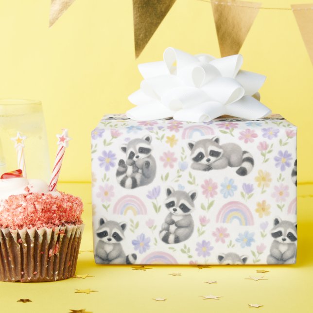 Papel De Regalo Mapache (Fiesta de cumpleaños )