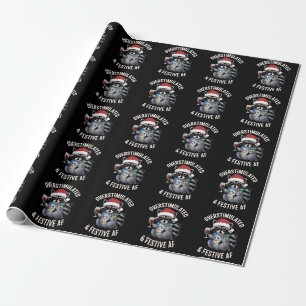 Papel De Regalo Mapache Amante del Espresso Sobrestimulado y Festi