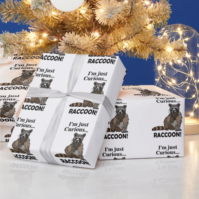 Papel De Regalo Mapache Curioso Divertido (Vacaciones)