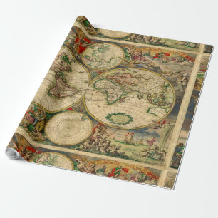 Papel De Regalo Mapas antiguos del mundo Mapas antiguos