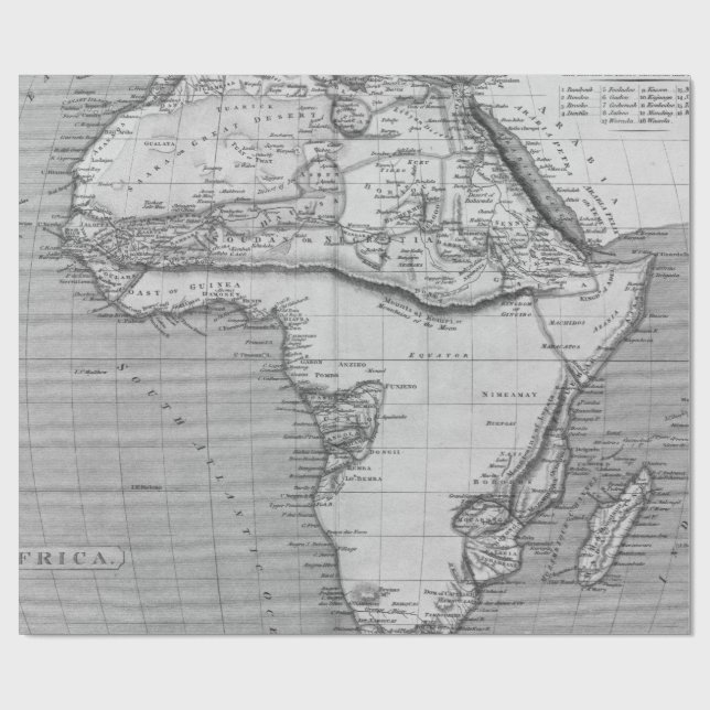 Papel de regalo Mapas Antiguos en Blanco y Negro (Superficie plana)