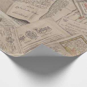 Papel De Regalo Mapas de cartas de periódicos antiguos