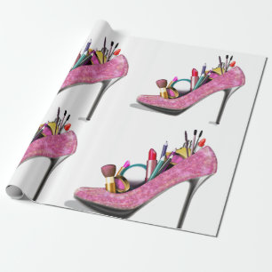 Papel De Regalo Maquillaje de tacones altos Moda