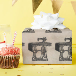Papel De Regalo Máquina de coser anticuada