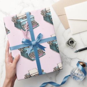 Papel De Regalo Máquina de Escribir Antigua Verde Turquesa – Amule