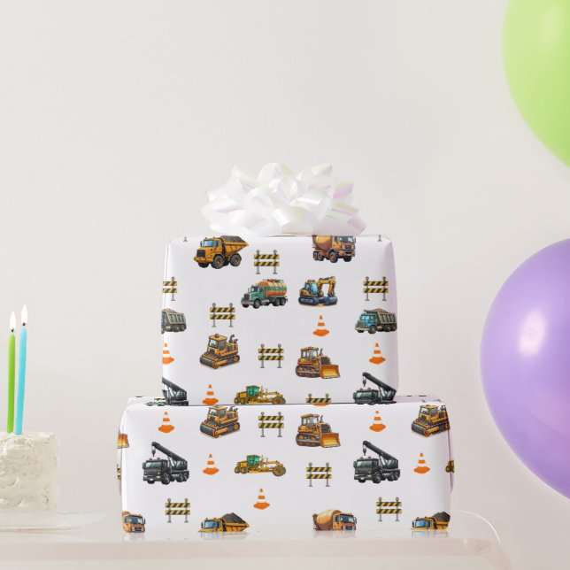 Papel De Regalo Maquinaria de construcción  (Regalos de fiesta)