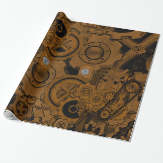 Papel De Regalo Maquinaria de vapor (cobre)