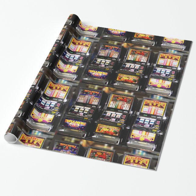 Papel De Regalo Máquinas Dream - Máquinas Tragamonedas Lucky (Desenrollado)