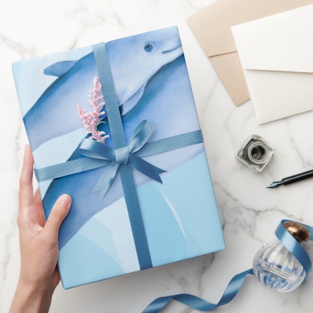 Papel De Regalo Mar asombroso con delfines (Regalar)