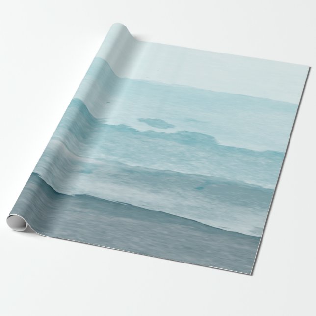 Papel De Regalo Mar azul acuático abstracto (Desenrollado)