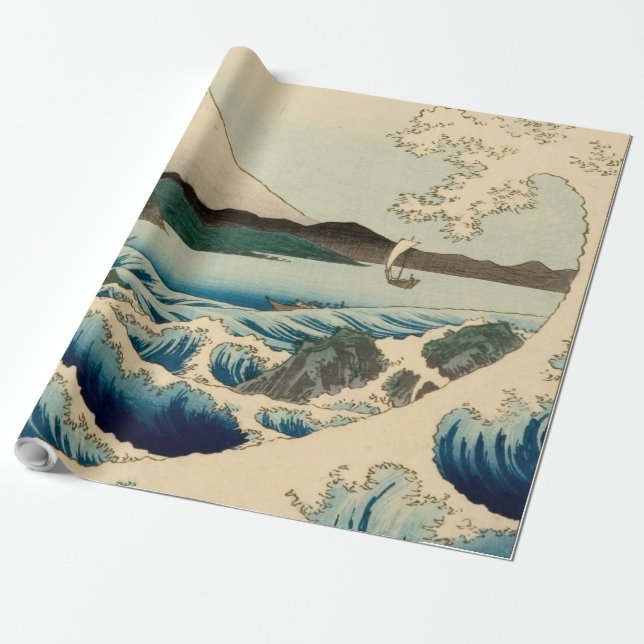 Papel De Regalo Mar de Satta Hiroshige (Desenrollado)