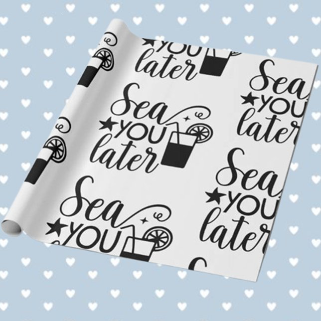 Papel De Regalo Mar Náutico tema posterior (Wrap your gifts with love using our Nautical Sea You Later theme wrapping paper.)
