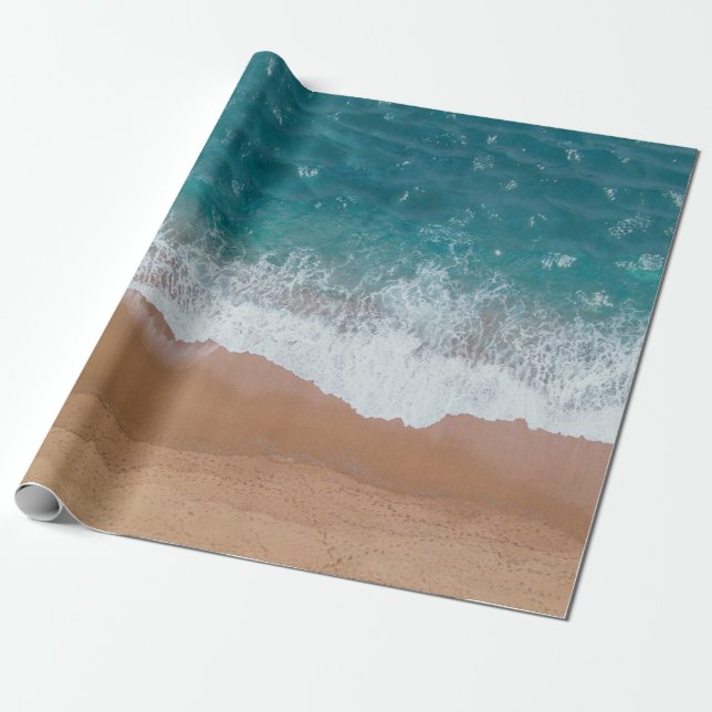 Papel De Regalo Mar oceánico y arena (Desenrollado)