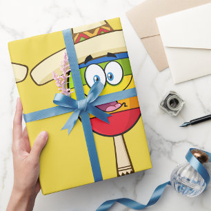 Papel De Regalo Maraca con Sombrero Fiesta Colorida