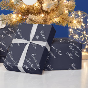 Papel De Regalo Maravilloso Indigo azul y Nombre personalizado bla