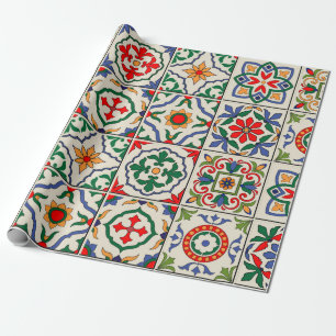 Papel De Regalo Maravilloso patrón impecable blanco colorido marro