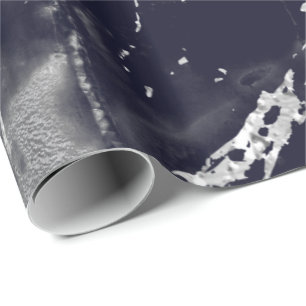 Papel De Regalo Marble Azul Marina Plata Gris Strokes Strokes VIP