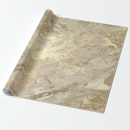 Papel De Regalo Marble Champaigne Oro Crema de Marfil Metalizado