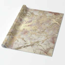 Papel De Regalo Marble Champaigne Oro Gris Rosa Metalizado Stroke