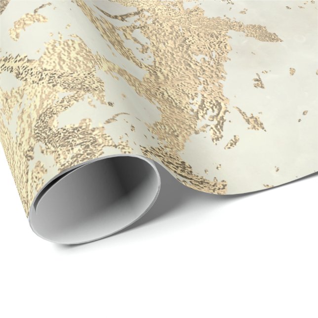 Papel De Regalo Marble Champaigne Oro Sepia Cream Metalizado Strok (Esquina del rollo)