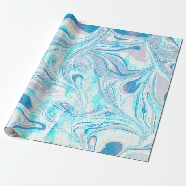 Papel De Regalo Marble Colorido Swirls (Desenrollado)