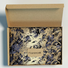 Papel De Regalo Marble de color negro de la floral de la marina de