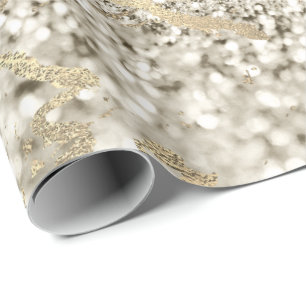 Papel De Regalo Marble marfil Creamy Foxier Gold Marble brillante