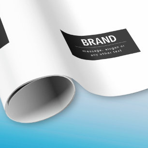Papel De Regalo Marca o nombre comercial moderno negrita   Blanco 
