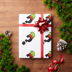 Papel De Regalo Marcador de preguntas con Navidades gorras elf gra