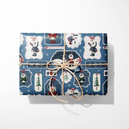 Papel De Regalo Marcas esquimales de vacaciones de verano azul
