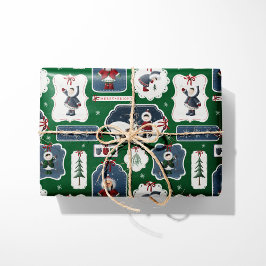 Papel De Regalo Marcas esquimales de vacaciones de verano verde