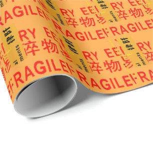 Papel De Regalo Marcas FRÁGIL en chino e inglés