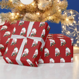Papel De Regalo Marco de Felices Fiestas en Rojo