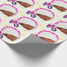 Papel De Regalo Marco de Foto, Motocicleta Rosa y Mensaje Personal