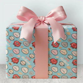Papel De Regalo Marco de patrón de comida de manzana Kawaii Dumpli