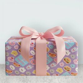 Papel De Regalo Marco de Patrón de Queso de Comida Rápida Kawaii