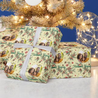 Papel De Regalo Marco de Pino Dorado
